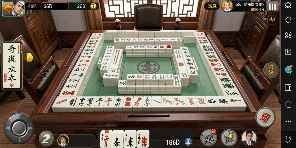 Tampilan gameplay Mahjong yang menakjubkan di 66D.