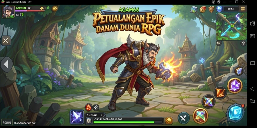 Screenshot gameplay AGAM66 menampilkan pertarungan epik di dunia RPG.