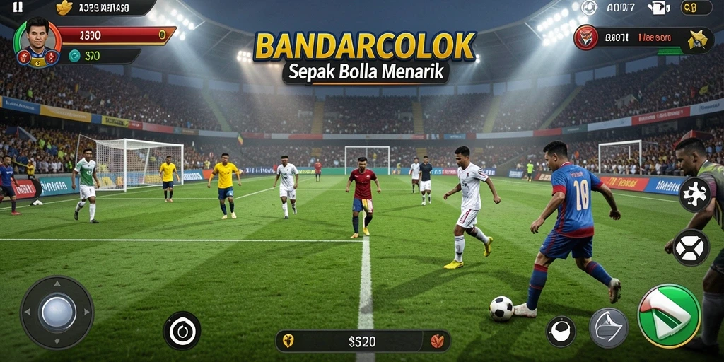 Tampilan gameplay seru dalam permainan sepak bola BANDARCOLOK.