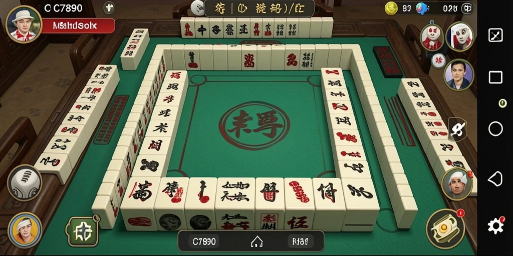 Tampilan permainan Mahjong yang menarik di C7890.