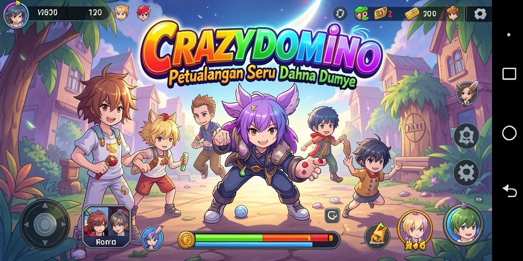 Tampilan menarik dari gameplay Anime di CRAZYDOMINO.