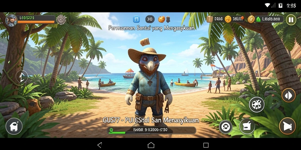 Tampilan gameplay GUS77 yang seru dan penuh warna.