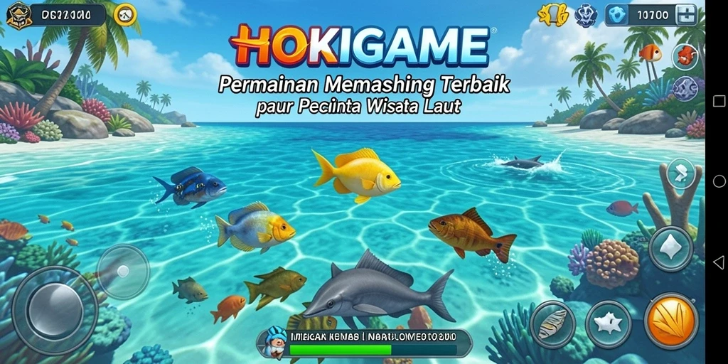 Gameplay HOKIGAME yang menampilkan pengalaman memancing yang seru.
