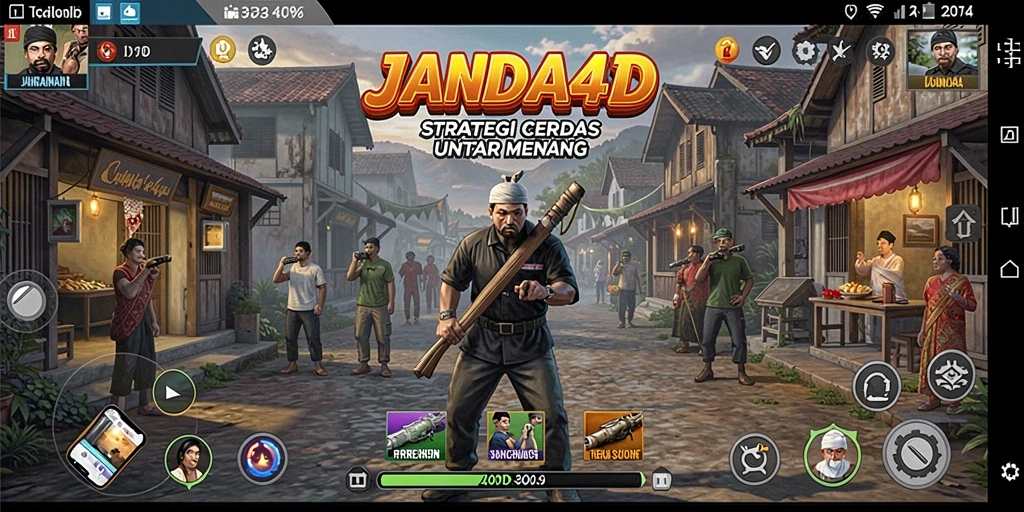 Screenshot JANDA4D menampilkan pertempuran strategi yang intens.