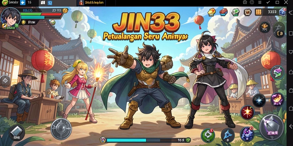Tangkapan layar menampilkan aksi seru dari game Anime JIN33.