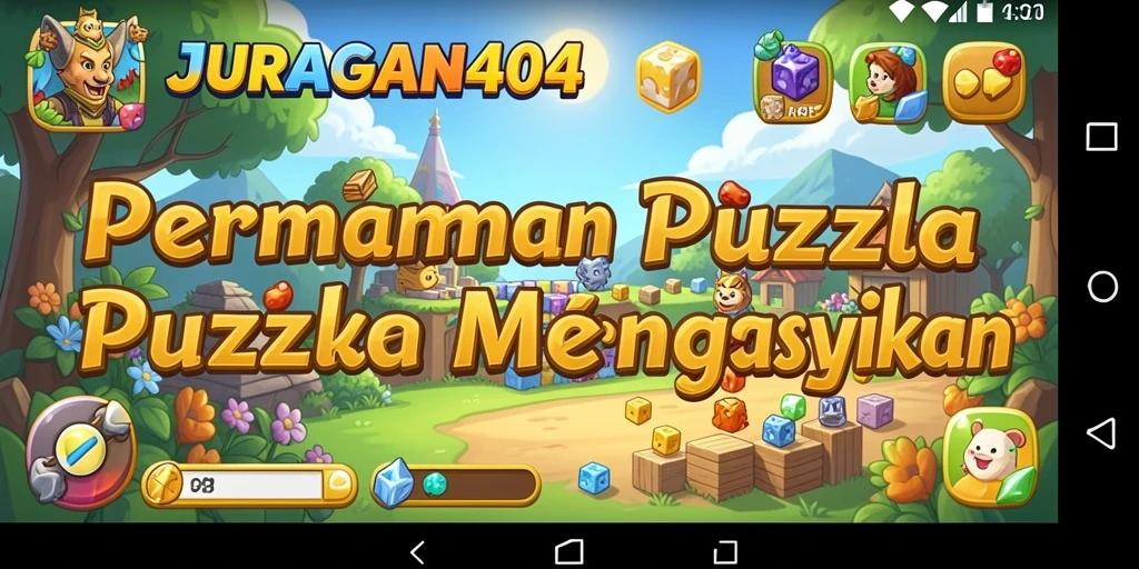 Screenshot gameplay JURAGAN404 menampilkan tantangan puzzle yang seru.