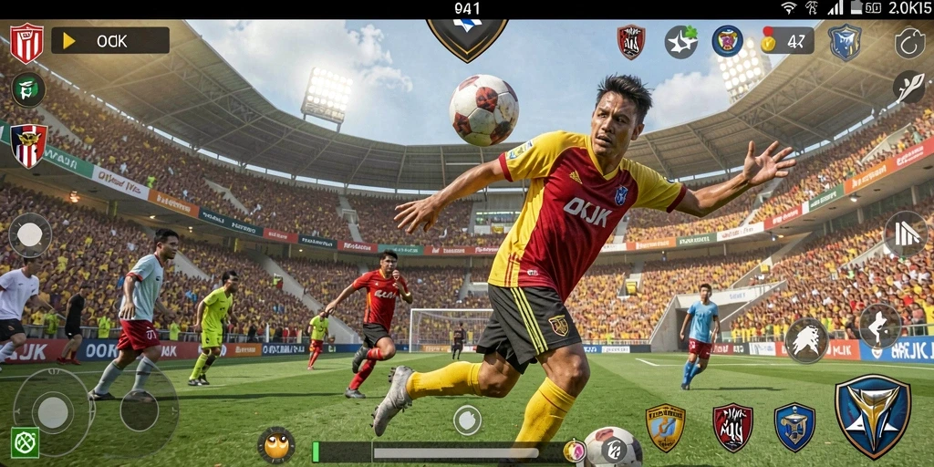 Tampilan screenshot gameplay OKJK menunjukkan aksi seru olahraga.