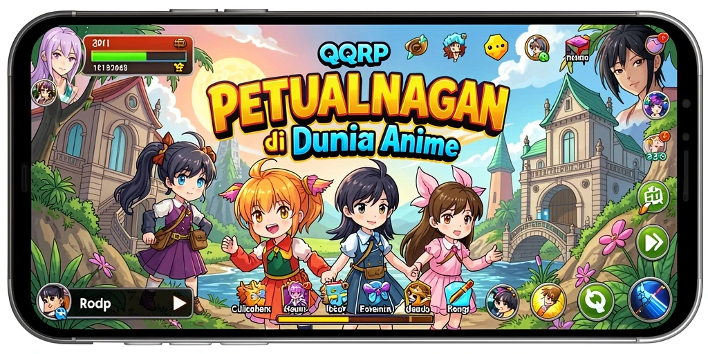 Tangkapan layar gameplay <strong>QQRP</strong> dengan aksi karakter yang dinamis.