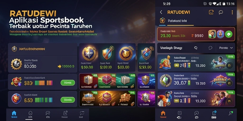 Tampilan gameplay aplikasi Sportsbook RATUDEWI yang menarik dan interaktif.