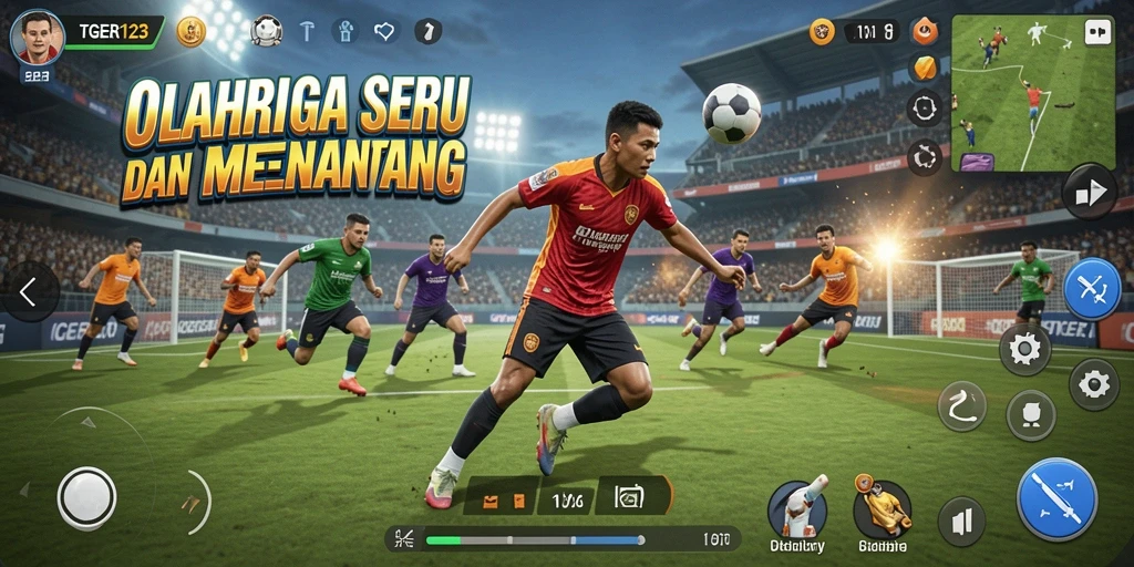 Tangkapan layar TGER123 menunjukkan aksi pertandingan yang mendebarkan.